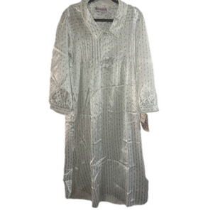 NWT Vintage Beth Michaels Satin Floral Print Nightgown Housedress Size Medium